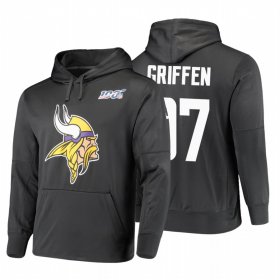 Wholesale Cheap Minnesota Vikings #97 Everson Griffen Nike NFL 100 Primary Logo Circuit Name & Number Pullover Hoodie Anthracite