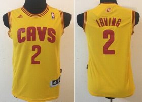 Cheap Cleveland Cavaliers #2 Kyrie Irving Yellow Kids Jersey