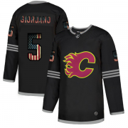 Wholesale Cheap Calgary Flames #5 Mark Giordano Adidas Men's Black USA Flag Limited NHL Jersey
