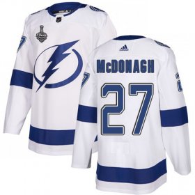 Wholesale Cheap Adidas Lightning #27 Ryan McDonagh White Road Authentic 2020 Stanley Cup Final Stitched NHL Jersey