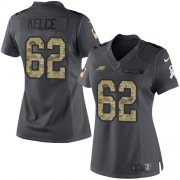Wholesale Cheap Nike Eagles #62 Jason Kelce Black Women's Stitched NFL Limited 2016 Salute to Service Jersey