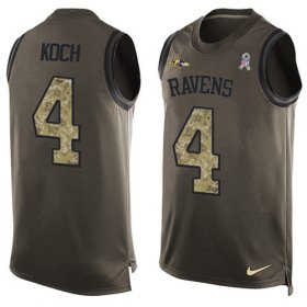 Wholesale Cheap Nike Ravens #4 Sam Koch Green Men\'s Stitched NFL Limited Salute To Service Tank Top Jersey