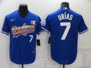 Wholesale Cheap Men's Los Angeles Dodgers #7 Julio Urias Blue Stitched MLB Cool Base Nike Fashion Jersey