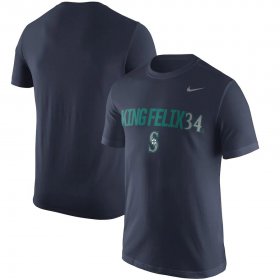 Wholesale Cheap Seattle Mariners #34 Felix Hernandez Nike Nickname Legend Player Name & Number Performance T-Shirt Navy