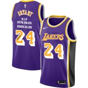 Wholesale Cheap Men's Los Angeles Lakers #24 Kobe Bryant Purple R.I.P Signature Swingman Jerseys
