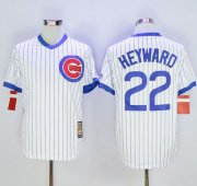 Wholesale Cheap Cubs #22 Jason Heyward White Strip Home Cooperstown Stitched MLB Jersey