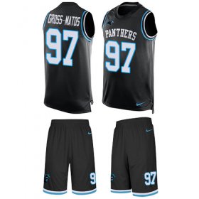Wholesale Cheap Nike Panthers #97 Yetur Gross-Matos Black Team Color Men\'s Stitched NFL Limited Tank Top Suit Jersey