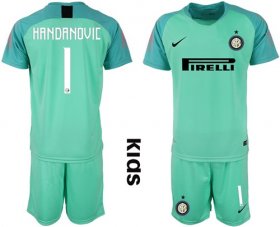 Wholesale Cheap Inter Milan #1 Handanovic Green Goalkeeper Kid Soccer Club Jersey