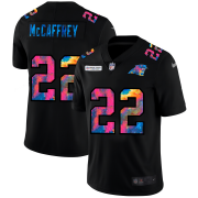 Cheap Carolina Panthers #22 Christian McCaffrey Men's Nike Multi-Color Black 2020 NFL Crucial Catch Vapor Untouchable Limited Jersey
