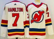 Cheap Men's New Jersey Devils #7 Dougie Hamilton White 2022 Reverse Retro Authentic Jersey