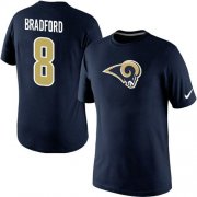 Wholesale Cheap Nike Los Angeles Rams #8 Sam Bradford Name & Number NFL T-Shirt Blue