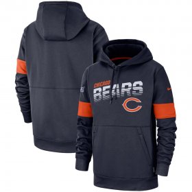Wholesale Cheap Chicago Bears Nike Sideline Team Logo Performance Pullover Hoodie Navy