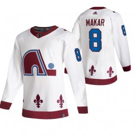 Wholesale Cheap Colorado Avalanche #8 Cale Makar White Men\'s Adidas 2020-21 Reverse Retro Alternate NHL Jersey