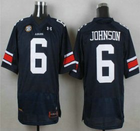 Wholesale Cheap Auburn Tigers #6 Jeremy Johnson Navy Blue College Football Under Armour Jersey
