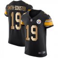 Wholesale Cheap Nike Steelers #19 JuJu Smith-Schuster Black Team Color Men's Stitched NFL Elite Gold Jersey