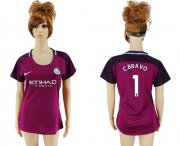 Wholesale Cheap Women's Manchester City #1 C.Bravo Away Soccer Club Jersey