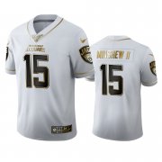 Wholesale Cheap Jacksonville Jaguars #15 Gardner Minshew II Men's Nike White Golden Edition Vapor Limited NFL 100 Jersey