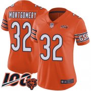 Wholesale Cheap Nike Bears #32 David Montgomery Orange Women's Stitched NFL Limited Rush 100th Season Jersey