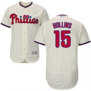 Wholesale Cheap Phillies #15 Dave Hollins Cream Flexbase Authentic Collection Stitched MLB Jersey