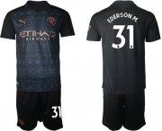 Wholesale Cheap Men 2020-2021 club Manchester City away 31 black Soccer Jerseys