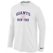 Wholesale Cheap Nike New York Giants Heart & Soul Long Sleeve T-Shirt White