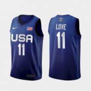 Wholesale Cheap Men's USA Team Kevin Love Away Blue 2021 Tokyo Olympics Jersey
