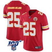 Wholesale Cheap Men's Nike Kansas City Chiefs #25 Clyde Edwards-Helaire Limited Red 100th Vapor Jersey