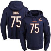 Wholesale Cheap Nike Bears #75 Kyle Long Navy Blue Name & Number Pullover NFL Hoodie