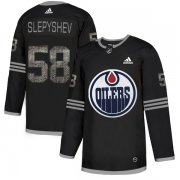 Wholesale Cheap Adidas Oilers #58 Anton Slepyshev Black Authentic Classic Stitched NHL Jersey