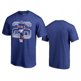 Wholesale Cheap New York Giants #26 Saquon Barkley Royal Men\'s Player Graphic Powerhouse T-Shirt