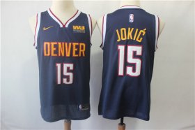 Wholesale Cheap Men\'s Denver Nuggets #15 Nikola Jokic Nike Navy blue Swingman Jersey