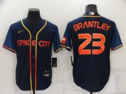 Wholesale Cheap Men's Houston Astros #23 Michael Brantley 2022 Navy City Connect Cool Base Stitched Jersey