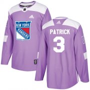 Wholesale Cheap Adidas Rangers #3 James Patrick Purple Authentic Fights Cancer Stitched NHL Jersey