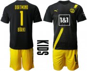 Wholesale Cheap Youth 2020-2021 club Dortmund away 1 black Soccer Jerseys