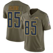 Wholesale Cheap Nike Chargers #85 Antonio Gates Olive Men's Stitched NFL Limited 2017 Salute to Service Jersey