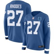 Wholesale Cheap Nike Colts #27 Xavier Rhodes Royal Blue Team Color Women's Stitched NFL Limited Therma Long Sleeve Jersey
