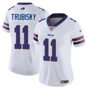 Cheap Women's Buffalo Bills #11 Mitch Trubisky White Vapor Stitched Football Jersey(Run Small)