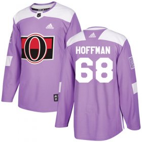 Wholesale Cheap Adidas Senators #68 Mike Hoffman Purple Authentic Fights Cancer Stitched Youth NHL Jersey
