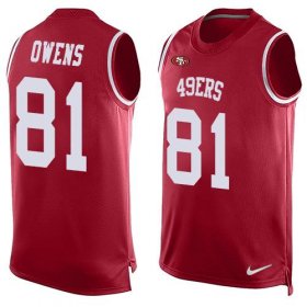 Wholesale Cheap Nike 49ers #81 Terrell Owens Red Team Color Men\'s Stitched NFL Limited Tank Top Jersey