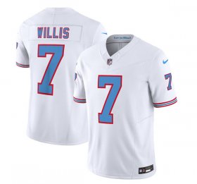 Wholesale Cheap Men\'s Tennessee Titans #7 Malik Willis White 2023 F.U.S.E. Vapor Limited Throwback Football Stitched Jersey