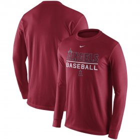 Wholesale Cheap Los Angeles Angels Nike Practice Long Sleeve T-Shirt Red