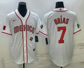 Cheap Men\'s Mexico Baseball #7 Julio Urias 2023 White World Baseball Classic Stitched Jerseys
