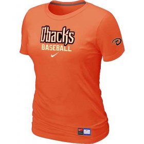 Wholesale Cheap Women\'s Arizona Diamondbacks Nike Short Sleeve Practice MLB T-Shirt Orange