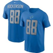 Wholesale Cheap Detroit Lions #88 T.J. Hockenson Nike Team Player Name & Number T-Shirt Blue
