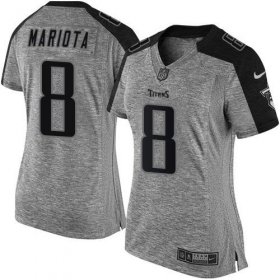 Wholesale Cheap Nike Titans #8 Marcus Mariota Gray Women\'s Stitched NFL Limited Gridiron Gray Jersey