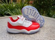 Wholesale Cheap Kids Air Jordan 11 Low Shoes Red/White