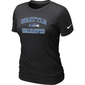 Wholesale Cheap Women\'s Nike Seattle Seahawks Heart & Soul NFL T-Shirt Black