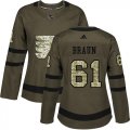 Wholesale Cheap Adidas Flyers #61 Justin Braun Green Salute to Service Women's Stitched NHL Jersey