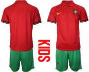 Wholesale Cheap 2021 European Cup Portugal home Youth blank soccer jerseys