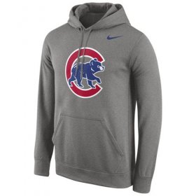 Wholesale Cheap Chicago Cubs Nike Logo Performance Pullover Gray MLB Hoodie